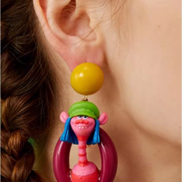 Trolls Dreamworks World Tour Cooper Doll No-Pierced Clip Earrings 1 Pair - Picture 12 of 16